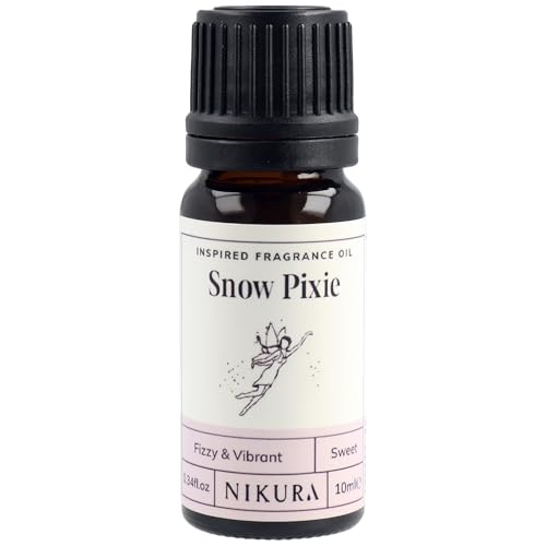 Nikura Snow Pixie Fragrance Oil - 10ml | Perfect for Soap and Candle Making Wax Melts Diffuser for Home Oil Burners | Great for use in Bath Bombs Perfume Fragrance Candle Scents | Vegan & UK Made