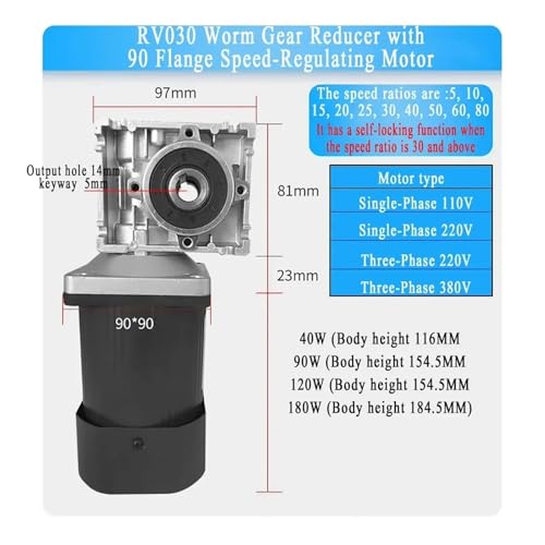Moteur autobloquant vis sans fin 40W pour bloquer les charges sans retour inversé - 4