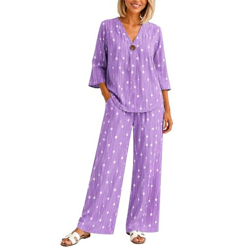 Conjunto bohemio de lino para mujer ideal para un look relajado de vacaciones