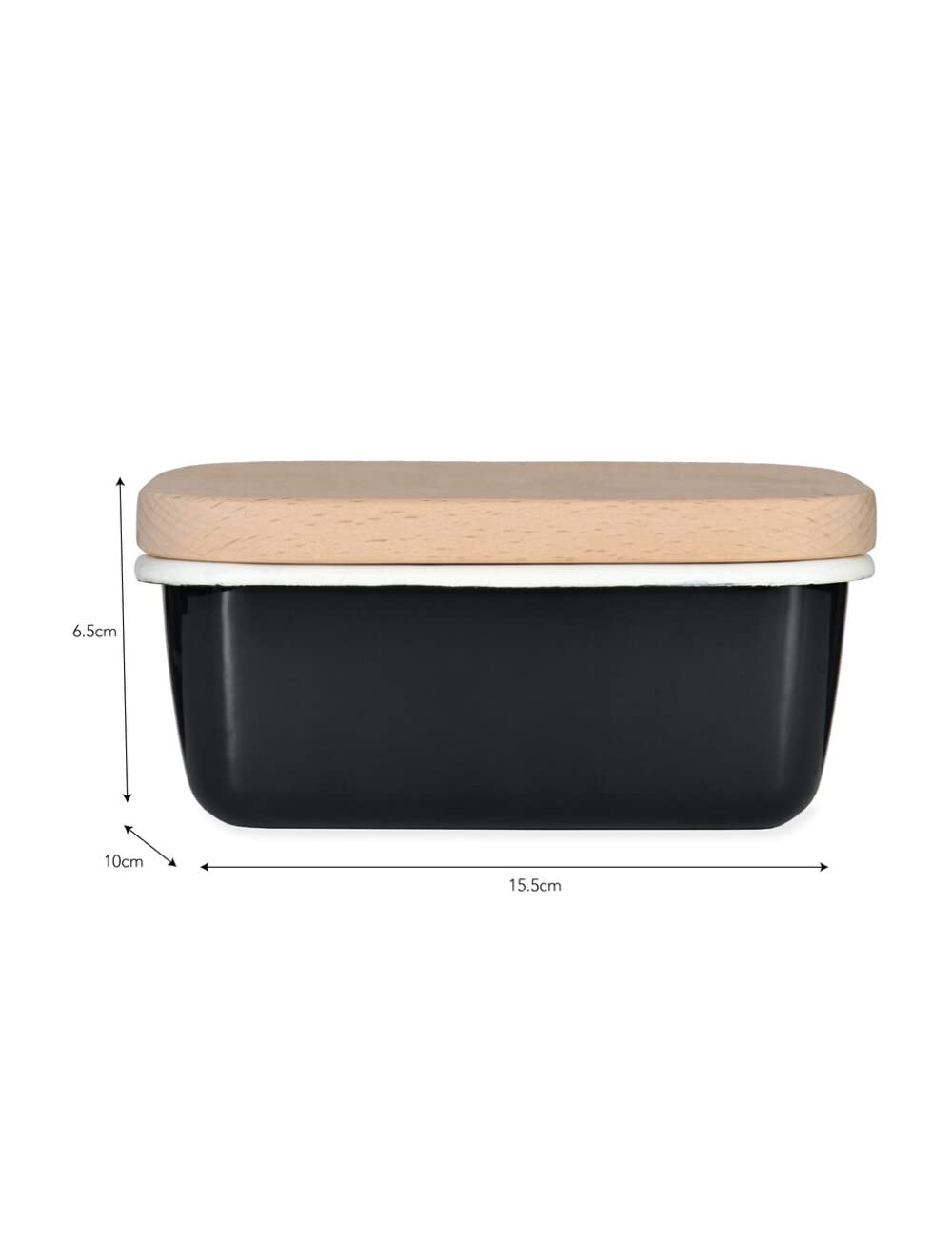 Garden Trading Butterdose mit Holzdeckel in Anthrazit