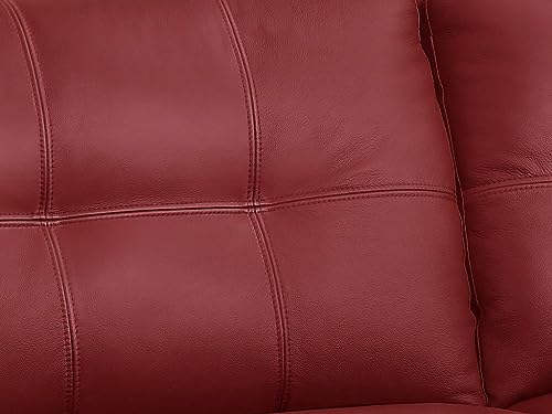 Vente-unique-Couchgarnitur Leder 3+2 - Rot - Hazel – Bild 6