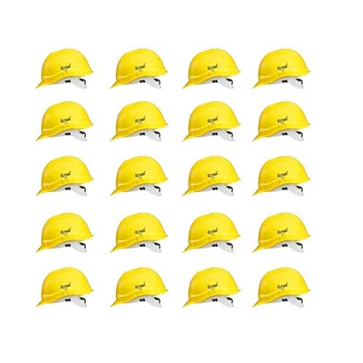 Spaiko Royal Safety Helmet Head Protection for Outdoor Work Head Safety Hat with ISI Mark (Yellow & Set of 20) …