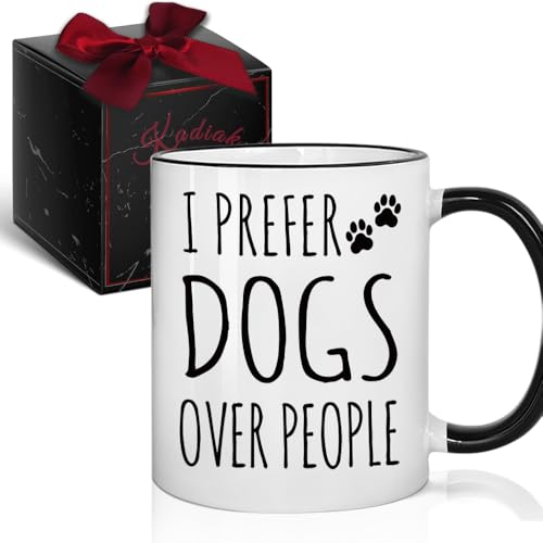 Funny Dog Coffee Mug Gifts for Dogs Lover - I Prefer Dogs Over People, Dogs Coffee Mugs Gifts for Women Men, Vet Med Mug, Practitioner Animal Doctor Gift, Christmas Birthday Gifts for Dog Owners 11oz