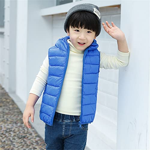 Boys Girls Puffer Warm Light Vest Sleeveless Quilted Vest Zipper Hooded Down Puffy Jacket Winter Kids Waistcoat2