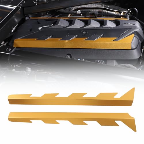 Image of CHEAYAR Engine Bay Panel Cover Compatible with Chevrolet Corvette C8 2020-2023, Engine Shroud Cover Panel Trims, C8 Accessories 2PCS (Engine Bay Trim - Yellow)