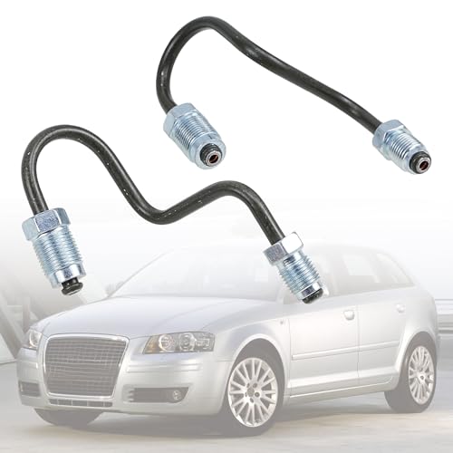 Image of LEVANLIGHT Rear Brake Pipes Lines Hose Kit 2Pcs, Corrosion Resistant Replacement Fit for W olf MK5 MK6 Audi A3 TT Sko da Oc Tavia MK2 Seat Altea Replace# 1K0611763E 1K0611763F