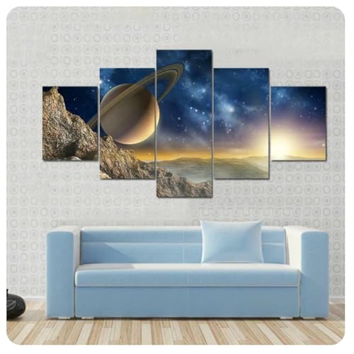 Affiches HD voyage dans l'espace Saturne pour habiller un grand mur sans cadre