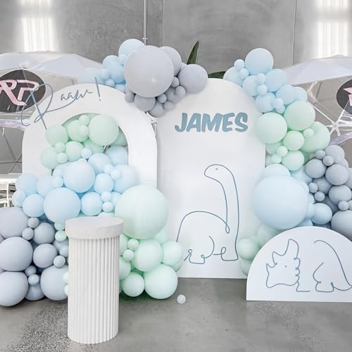 Image of Voircoloria 90pack Mint Green Balloons Different Size 18 /12 /10 /5 Inch Pastel Green Balloon Garland Arch Kit for Baby Shower,Graduation, Wedding, Birthday, Gender Reveal, New Year Decorations