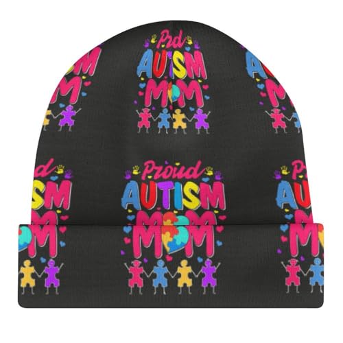 Autistic Autism Awareness Day Month 2023 Kids Beanie Hat for for Girls Boys Children Cap Winter Knitted Chemo Cancer Headwear Accessories Gifts Decoration Black4