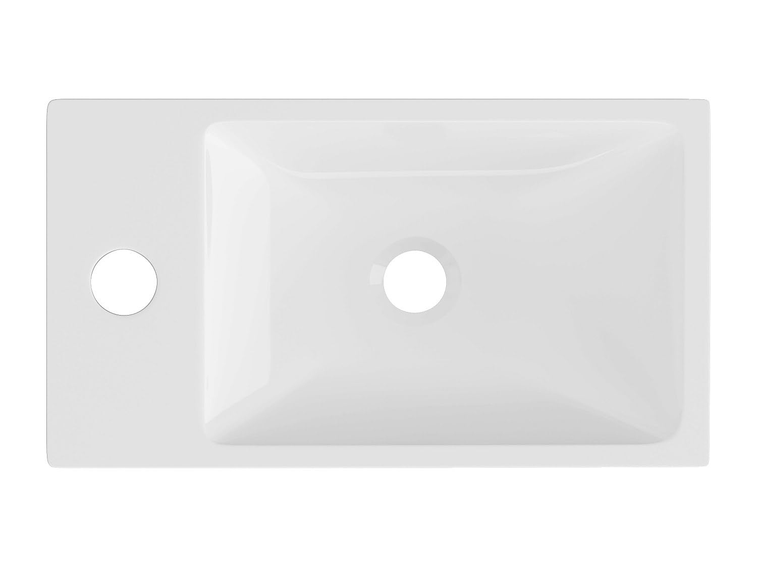 Vente-unique - Lavabo empotrado Sarposa - L 40cm x A 22cm x H 6cm - resina - blanco