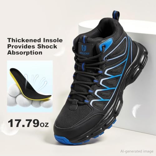 Image of Hogent Steel Toe Shoes for Men Women - Non Slip & Lightweight Work Shoes | Shock Absorption Cushion Sole, Breathable Safety Shoes, Ideal for Construction, Warehouse, Kitchen Work, Food Service