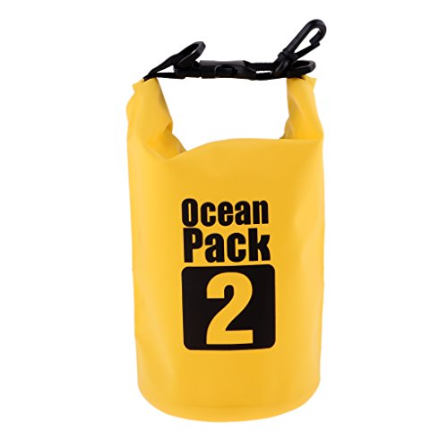 D DOLITY Borse Impermeabili Dry Bag Sacco 2L per Canottaggio/Nuoto/Campeggio Accessori - Giallo