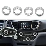sumaikeji for Chrysler Pacifica/Pacifica Hybrid/Voyager Air Conditioner, Headlight Knob Cover Kit (4pcs，Silver)