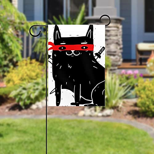 Drapeau de jardin chat en pongé de polyester décoration extérieure premium - 5
