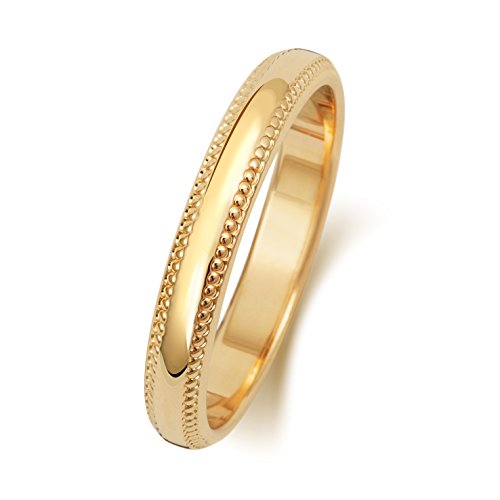 Alliance homme femme milgrain or jaune symbole d'amour éternel