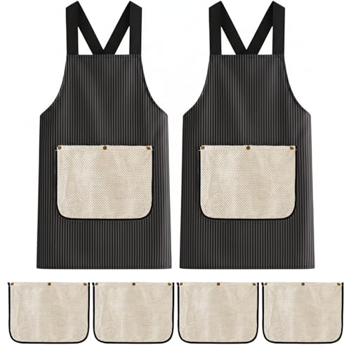 Tablier imperméable à dos croisé avec serviette et chiffons pour cuisine