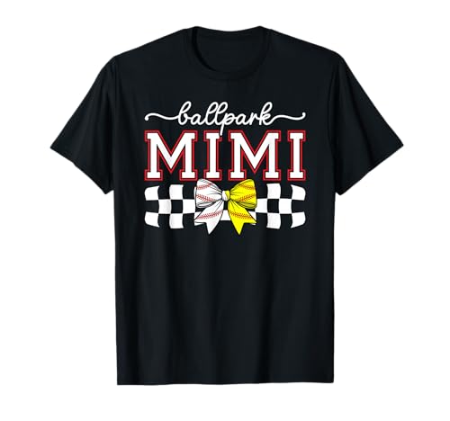 Ballpark Mimi Softball Baseball Mimi Grandma Coquette T-Shirt