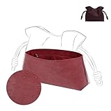 DGAZ Organizador de Bolsos Interior, Inserto para Loewe Flamenco Mini/M/L, Forro de Seda y Exterior de Papel Dupont, con Bolsillo con Cremallera, Ligero (Wine, Medium)