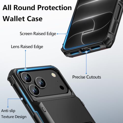 Vofolen for iPhone 18 Pro/17 Pro Case Wallet with Card Holder Black by Vofolen - Used condition - Image 5