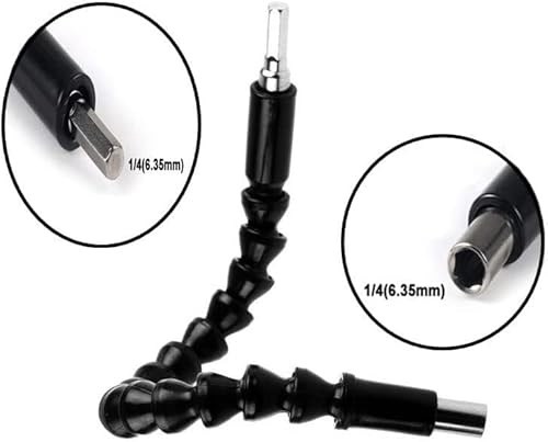 Cabo Extensor Flexível para Parafusadeira e Furadeiras Eixo Flexível 292MM 1/4 Sextavado