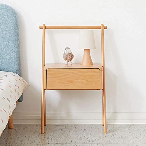 Meuble de rangement bois massif chambre enfant style nordique petit chevet 1 tiroir