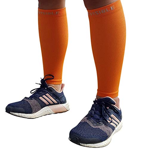 BeVisible Sports Calf Compression Sleeve - Leg Compression Socks For Men and Women | Calf Sleeves for Shin Splints Running Cycling Travel Nursing Maternity Varicose Veins Calf Pain Relief & Recovery
