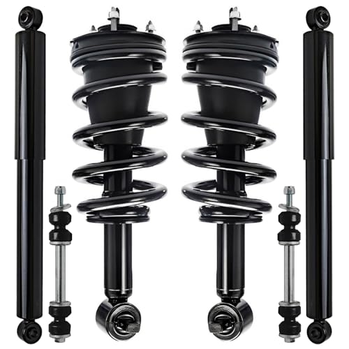 Detroit Axle - 4WD Front Struts & Coil Springs Rear Shock Absorbers Sway Bar Links Replacement for 2014-2018 Chevy GMC Silverado Sierra 1500