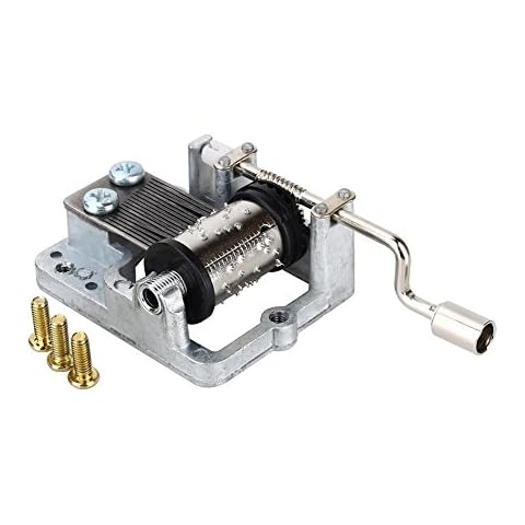 Hand Crank Music Box, 18 Note Hand Cranked Musical Mechanism DIY Music Box Movement (You Are My Sunshine) 2PCS Cover