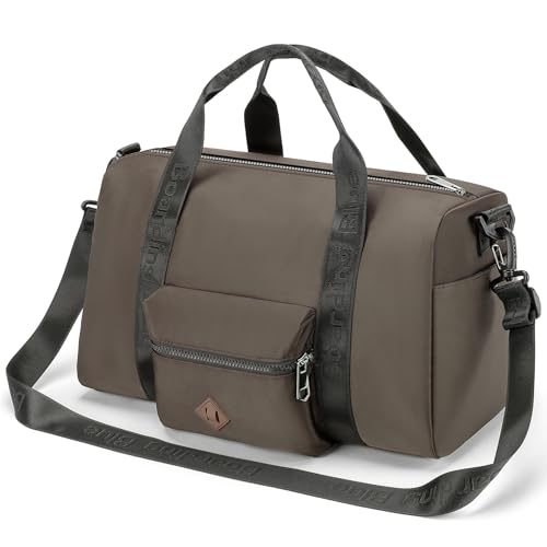 Image of For United Airline 17x10x9 Inches Personal Item Underseat Travel duffle bag, ports Tote Gym Bag,Shoulder Weekender Overnight Bag (Beige)
