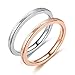 Mesnt Edelstahl Ring Damen Roségold, Ring Edelstahl 2MM Matt Oberfläche Verlobungsring Frau, Roségold Größe 65 (20.7)