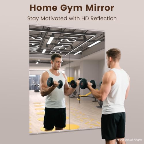 Image of LOAAO Home Gym Mirror, 63 inchx24 inch, 2 PCS