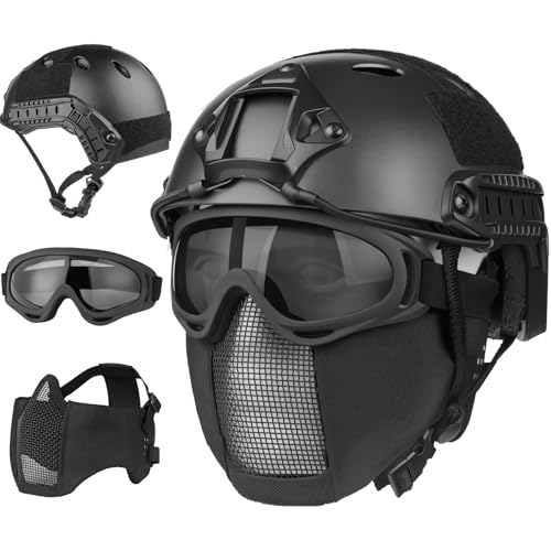 VPZenar Airsoft Helmet,Tactical Mesh Mask with Ear Protetion and Anti Fog...