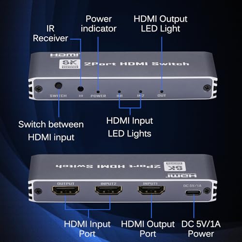 Interruptor HDMI 2.1 8K para conectar tres consolas de nueva generación 7