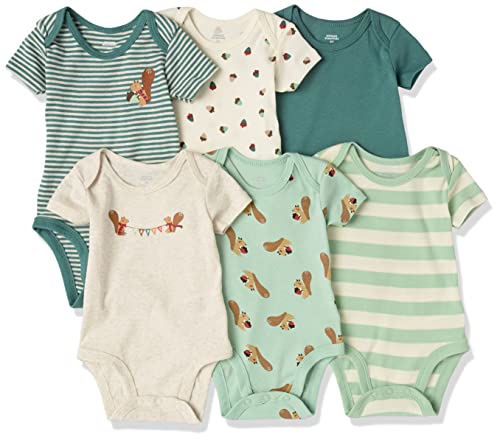Image of Amazon Essentials Unisex Babies' Short-Sleeve Bodysuits, Multipacks