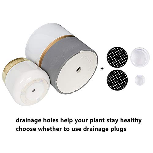 image for TIMEYARD Ceramic Planter Pots Indoor with Drainage Hole, Set of 2 Smal