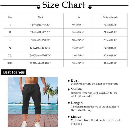 Pantalon en lin homme d'été léger jambe droite décontracté
