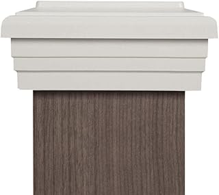 4x4 Post Cap White Flat Newel (fits Actual 4" Post) for Rough Cedar or Vinyl Wrapped Post. Outdoor Fences, Decks, Mailboxes, by Atlanta Post Caps. Also Available in 3.5" for Pressure Treated Post.