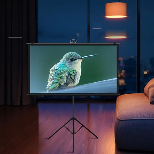 Pantalla de proyección con soporte, 72" 16:9 portátil miniatura 5
