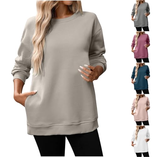 Oversized Sweatshirts for Women Trendy Fleece Crewneck Sweatshirt Casual Loose Pullover Tops Comfy Fall Outfits 2025 - Main Image
