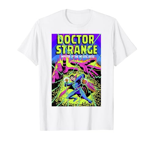Image of Marvel Doctor Strange Mystic Arts Neon Graphic T-Shirt, Men, White, Medium