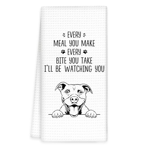 OINDADE Pitbull Gifts Dog Kitchen Towels, Pitbulls Gifts for Pitbull Lovers Hand Towels, Every Meal Pit Bull Dog Dish Towel Tea Towel for Kitchen, Pit Bull Gift, Pitbulls Kitchen Decor, 16x24In
