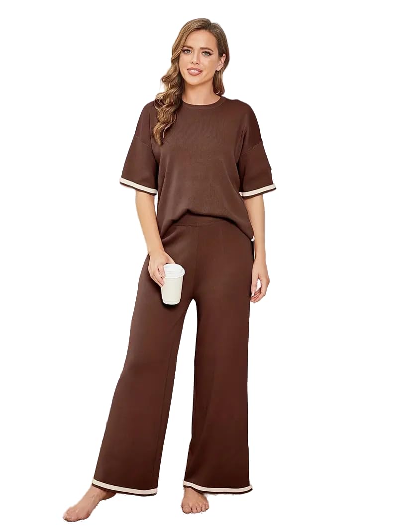 AKD FASHIONWomen's Co-ords Set|Lycra Oversized Top & Trouser Set|Casual Co-ords Set for Women|Two Piece Co-ord Set