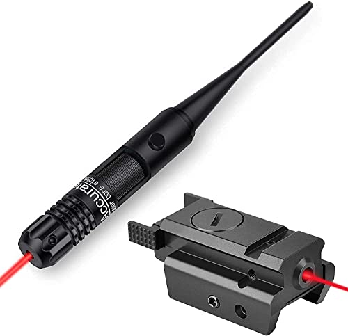 EZshoot BoreSighter for 0.177 to 0.54 Caliber and Red Dot Laser Sight Tactical 20mm Standard Picatinny Weaver Rail for Pistol Handgun Gun Rifle