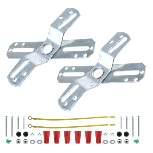 Image of MEETOOT 2 Sets Luminaire Mounting Bracket Swivel Lighting Crossbar Luminaire Crossbar Silver Cross Plate Suitable for Pendants Ceiling Light Wall Light and Fan Light