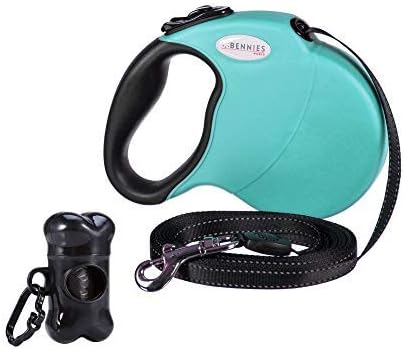 Bennies World Tangle-Free, 16 ft Retractable Dog Leash, Heavy-Duty Reflective Nylon Lead with Anti-Slip Handle, Break & Lock Button,…