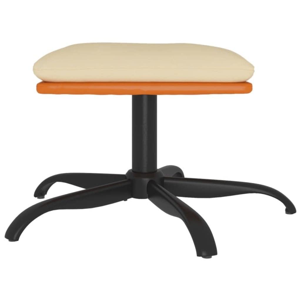 pouf poggiapiedi,pouf contenitore rotondo,Poggiapiedi Crema 60x60x39 cm in Tessuto e SimilpelleGeeignet für Wohnzimmer, Schlafzimmer, Bad