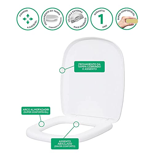 Tampa De Vaso Sanitário Almofadado Vogue Plus Para Deca Branco