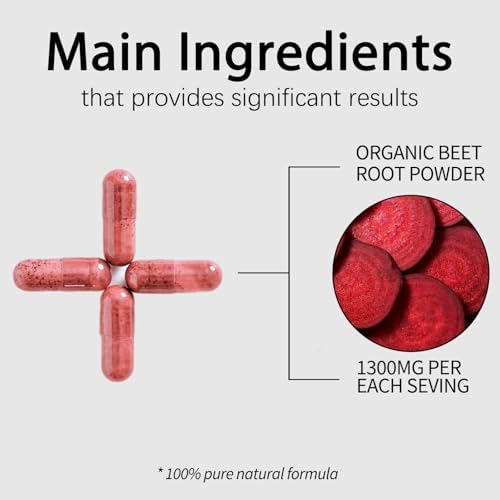 Beravia Health Organic Beet Root Capsules, Beetroot Capsules 1300mg | Support Healthy Circulation & Vitality, Happy Birthday Cake Topper - 4