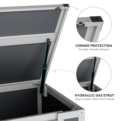 DWVO 41 Cu.ft Outdoor Storage Shed, 4.7x2.5 FT Horizontal Resin Tool Shed with Hydraulic Gas Rod and 3 Locks for Garden, Trash Cans, All-Weather Outdoor Storage, Lockable, Gray by DWVO - Image 7