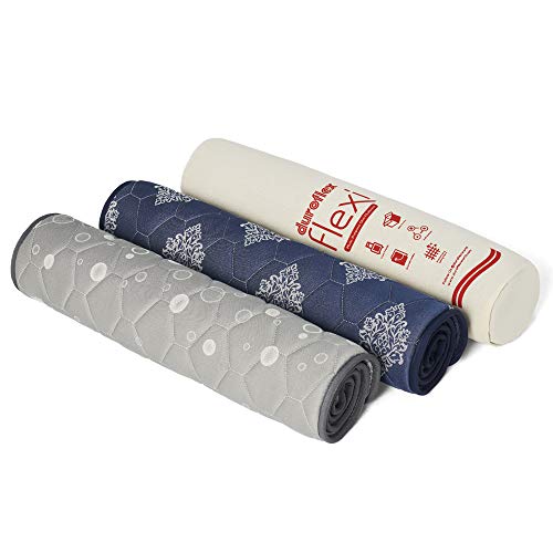 Image of duroflex Flexi - Double Sided Usage Multi-Purpose Travel Friendly, Outdoor Camping, Lightweight, Single Size Soft Foam Slim Roll UP Mattress (78 X 30 X 1 Inches), Blue